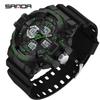 Sanda Watch Молодежные многофункциональные мужские водонепроницаемые ночные спортивные универсальные электронные часы для активного отдыха