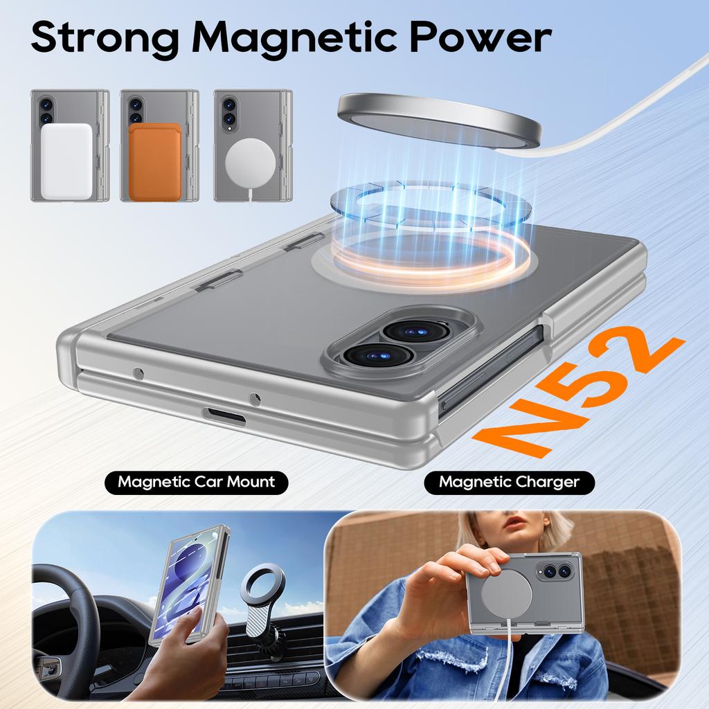 Samsung Galaxy Z Fold 8 Case with Magnetic Charging Support, Hinge Cover and Dual Kickstand Design-Grey