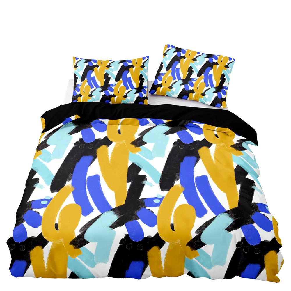 Abstract Duvet Cover King/Queen Size Modern Gothic Simple Strokes Face Bedding Set Abstraction Art 2/3PCS Polyester Quilt Cover