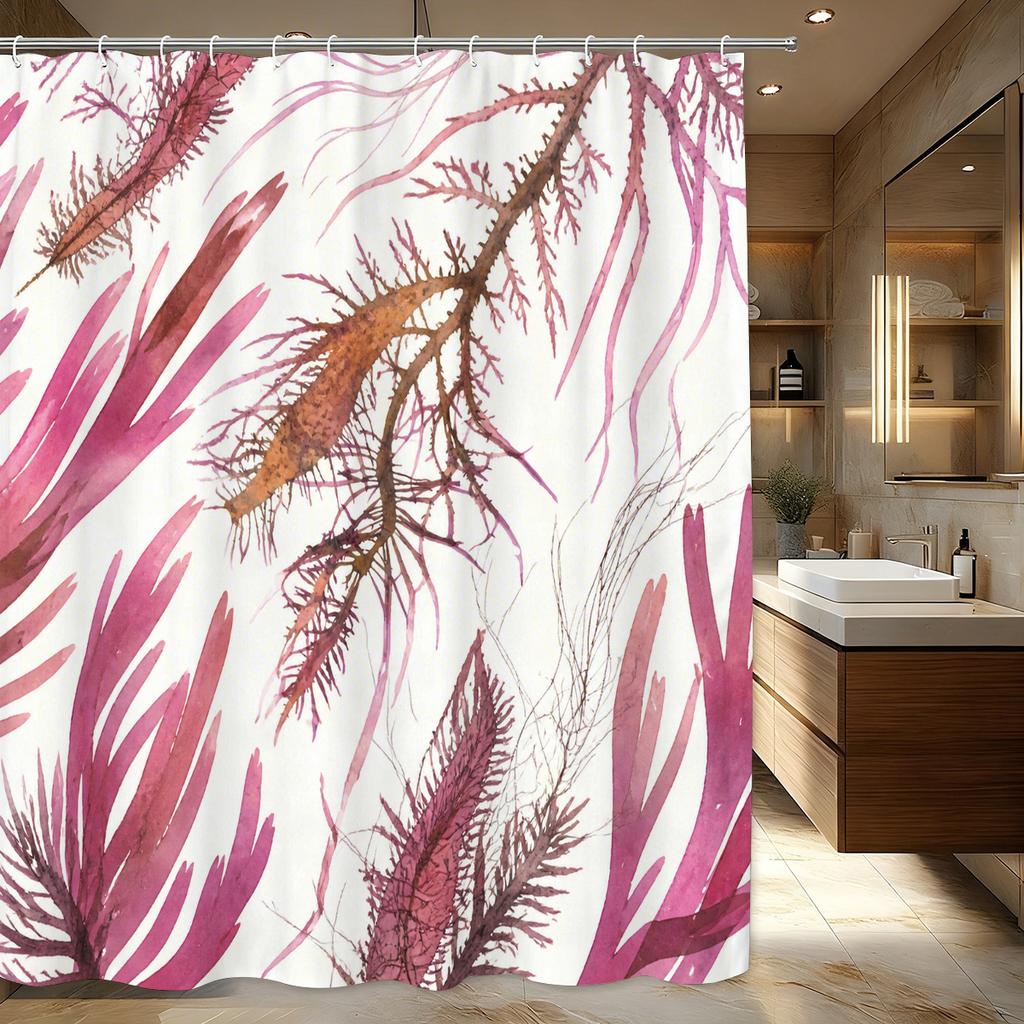 Stylish Artistic Pattern Polyester Bathtub Curtain 2D Printed Waterproof Shower Liner For Home Bathroom Decor