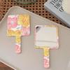 Hand-Held Cosmetic Mirror Flower Makeup Tools Adorable Square Mirrors  Woman