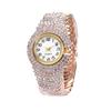 Women Quartz Watch Round Dial Analog Watch with Alloy Strap Ladies Rhinestone Wristwatch for Casual Wear Parties Offices Dates