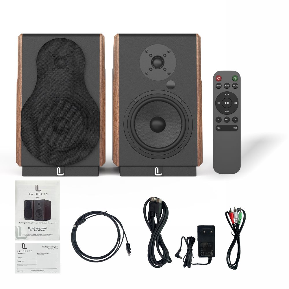 Laudberg M1 2.0 Bookshelf Speakers for TV 120W HDMI Arc