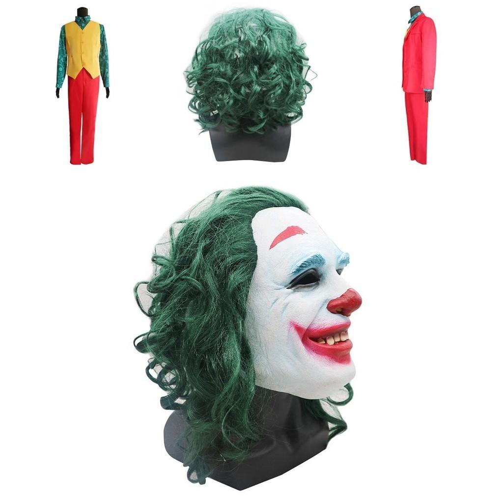 New Joker Mens Movie Arthur Fleck 4pcs Suit Set Clown Halloween Costume Cosplay