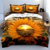 Sunflowers and sunset scenery. Bedding sets Duvet cover sets Duvet covers Pillowcases(1 * Duvet Cover 2 * Pillowcases without duvet insert)