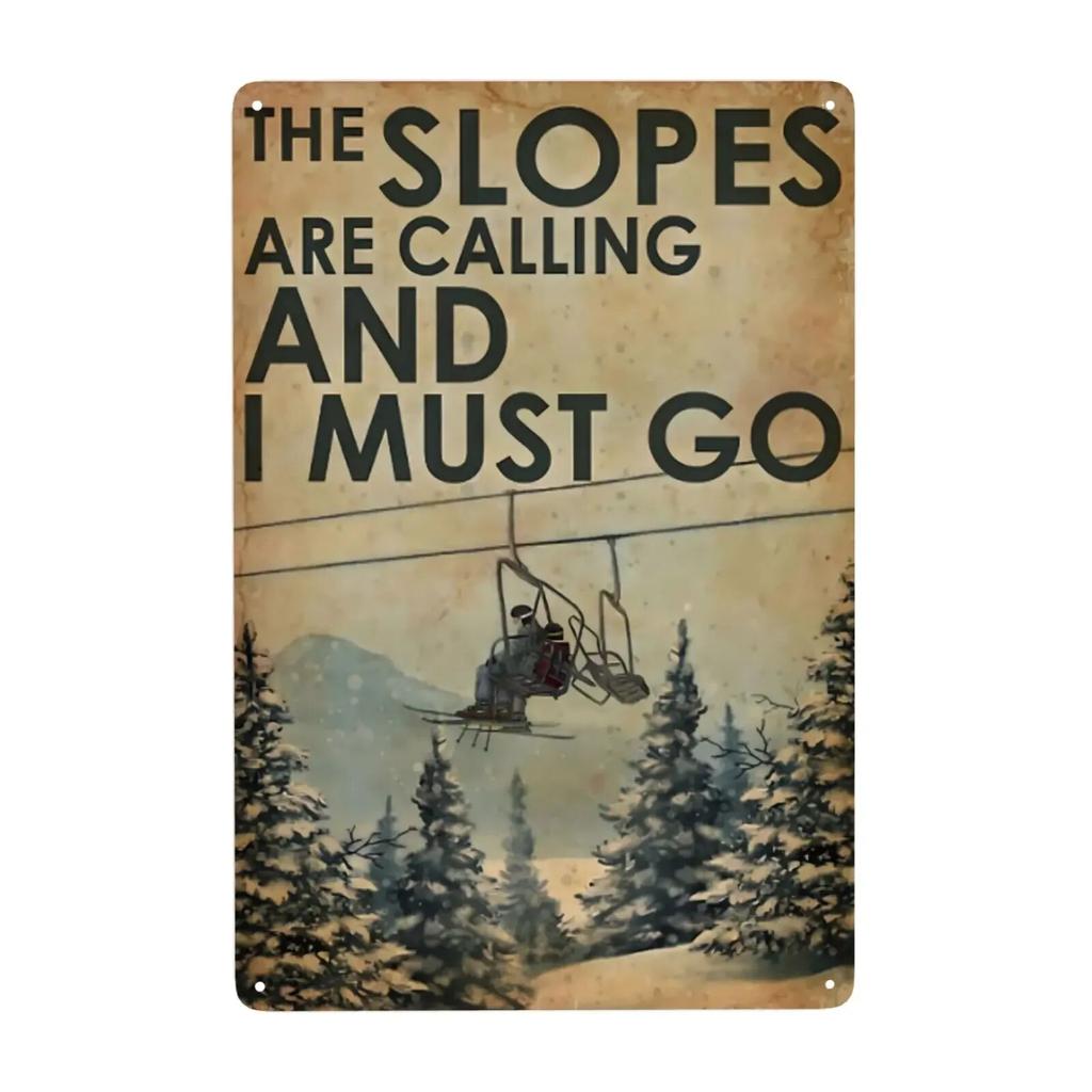 Hisun Tin Sign pc Ski Wall Decor Ski Signs Ski Party Decorations Ski Poster Vintage Ski Metal Tin Sign Ski Lodge Decor Mountain Home Decor Sk