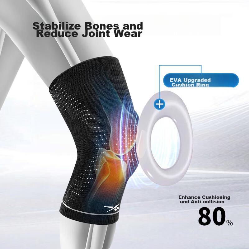 Reebok Sports Knee Brace for Men, Professional Patellar Strap for Running, Basketball, Knee Support for Meniscus, Badminton, Hiking, Deep Squats