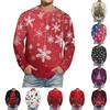 Men's Christmas Printed Imitation Cotton Long-sleeved Shirt