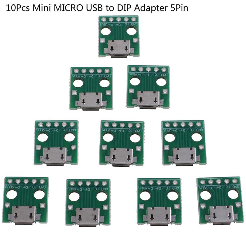 10 шт. Адаптер Micro USB на DIP 5-контактный разъем-розетка Плата-конвертер для печатной платы
