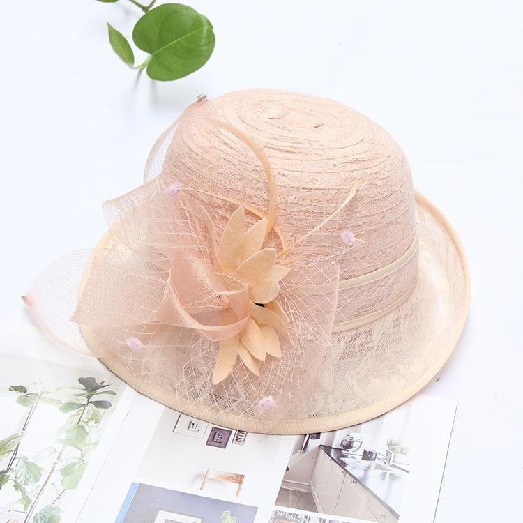 Temperament Flower Lace Top Hat Ladies Summer Sun Hat Fashion Dome Versatile Curling Basin Hat