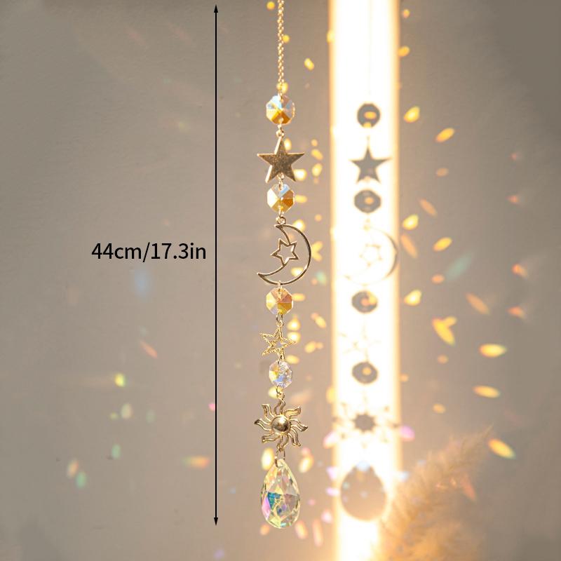 Crystal Suncatcher Crystal Wind Chimes Garden Rainbow Sun Catcher Garden Hanging Pendant Window Wind Music Home Garden Decor