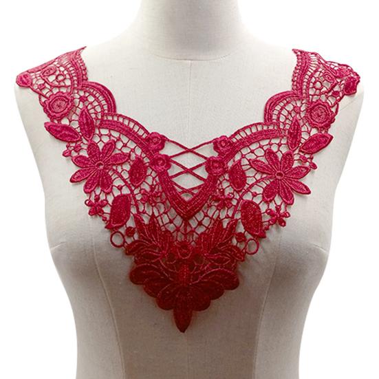 Yousheng Embroidered Lace Collar Hollow Out Lace Fabric Trim Applique Neckline Women Lace Collar Applique for DIY Sewing Supplies Wedding Dress