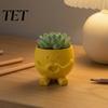 Gift for Plant Lovers 3D Printed Cute Smile Pots, Succulent Planters Indoor Plants, Mini Flower Pot Funny Small Flowerpot, Unique Planter Home Garden