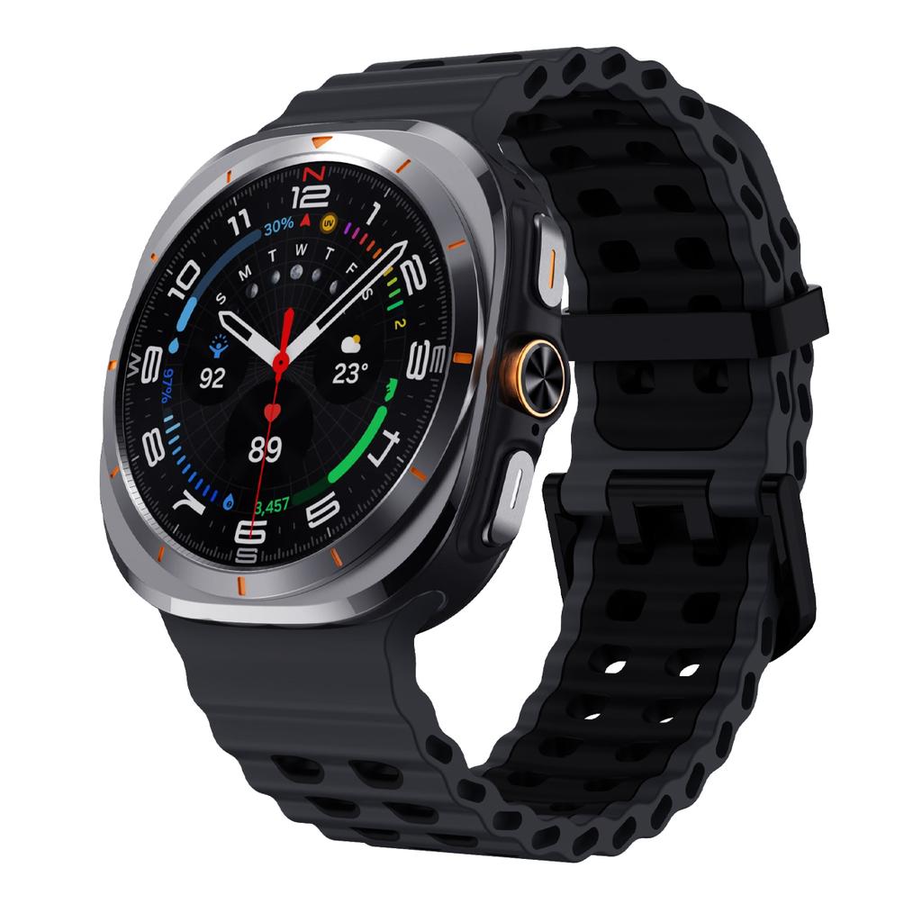 Дышащий силиконовый ремешок для Samsung Galaxy Watch Ultra 47 мм Морской браслет Galaxy Watch Ultra(2025) Ремешок для часов 47 мм