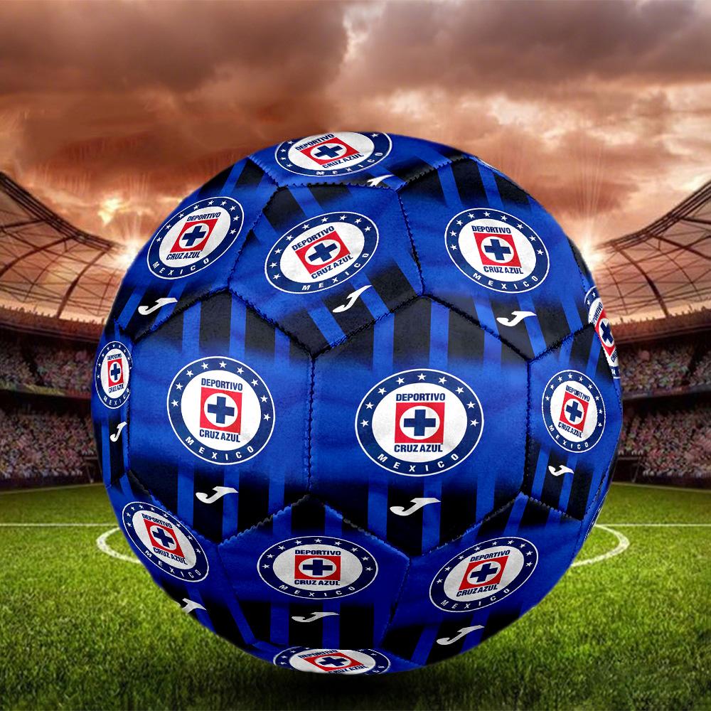 Cruz Azul Indoor Soccer Ball Size 5 Colorful All Ages Machine Stitched PVC Competition Ready Durable High-Bounce