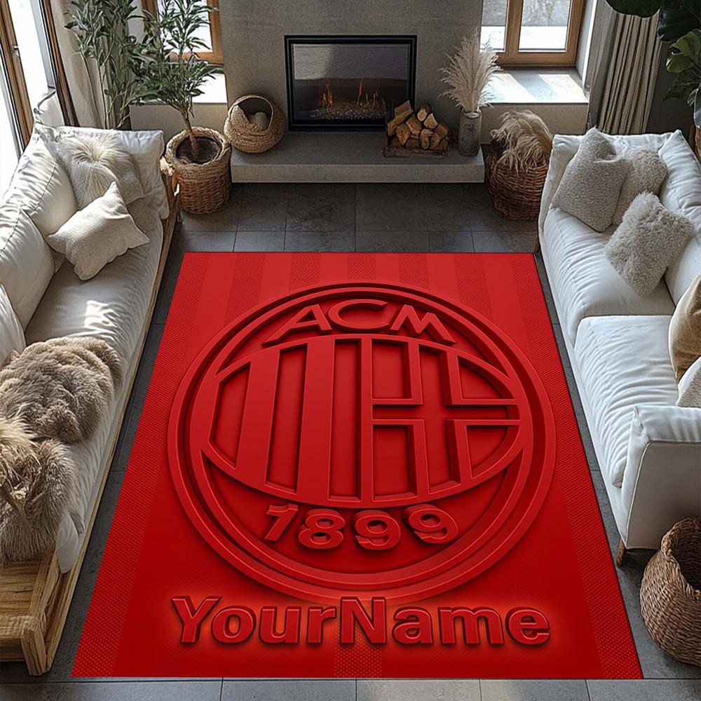 Ac Milan Customizable Name Floor Rug Office Rug Suitable for Bedrooms Balcony Foyer Kitchen Anti-slip Rug Office home decor