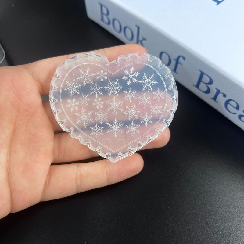 Festive DIY Nail Art Decoration, Christmas Snowflakes 3D Mold, Transparent Silicone Acrylic Manicure Template for Nail Charm