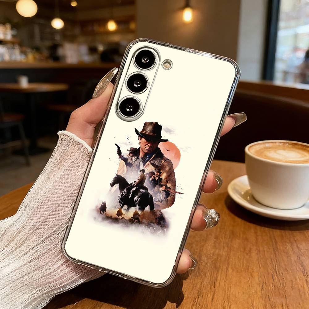 R-Red D-Dead Redemption RDR 2 Чехол для телефона Samsung Galaxy S24 S25 S23 S22 S21 Plus S24 S25 Прозрачный чехол