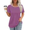 Women's Fashionable Casual Short Sleeve Print Round Neck Pullover Top