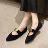 2024 Autumn New Trendy Retro Women's Pointed-toe Casual Elegant Solid Color Flat Low-top Shoes
