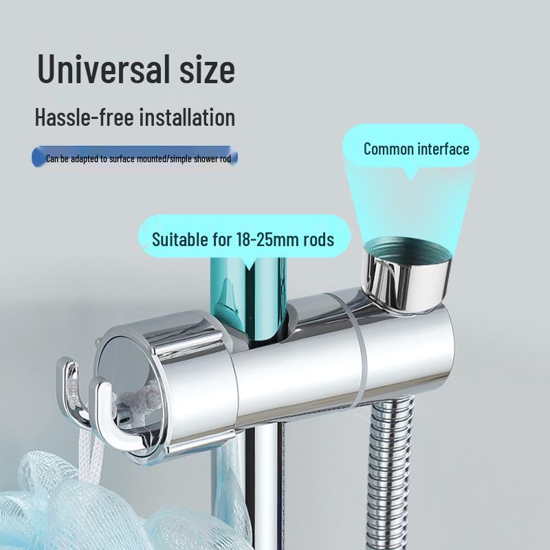 Трансграничный регулируемый душевой кронштейн без сверления со съемной штангой и универсальным основанием для лейки