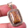 Natural Maryam Jasper 925 Solid Sterling Silver Gift TwoTone Pendant 1.50" U7e50