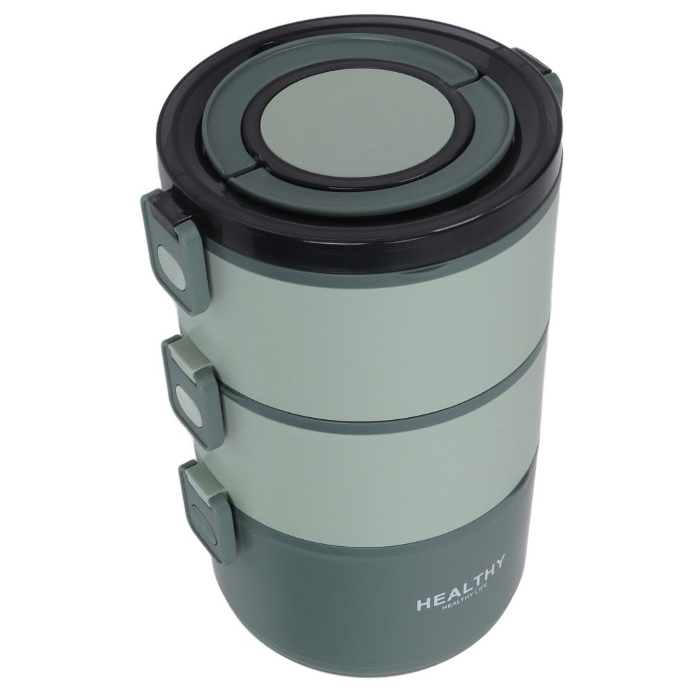 Three Layers Thermal Lunch Box 304 Stainless Steel Lunch Container Outdoor Travel