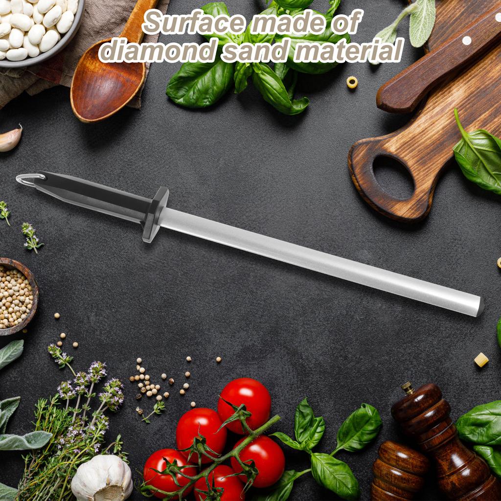 Sharpener Rod Professional Carbon Steel Knife Durable Knife Grinder with ABS Handle Sharpening Blade Rod Knife Kitchen Tool
