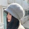 Шерстяная шапка женская осенне-зимняя теплая вязаная шапка защита от холода шапка для ушей кроличий пух в шляпе для пожилых людей