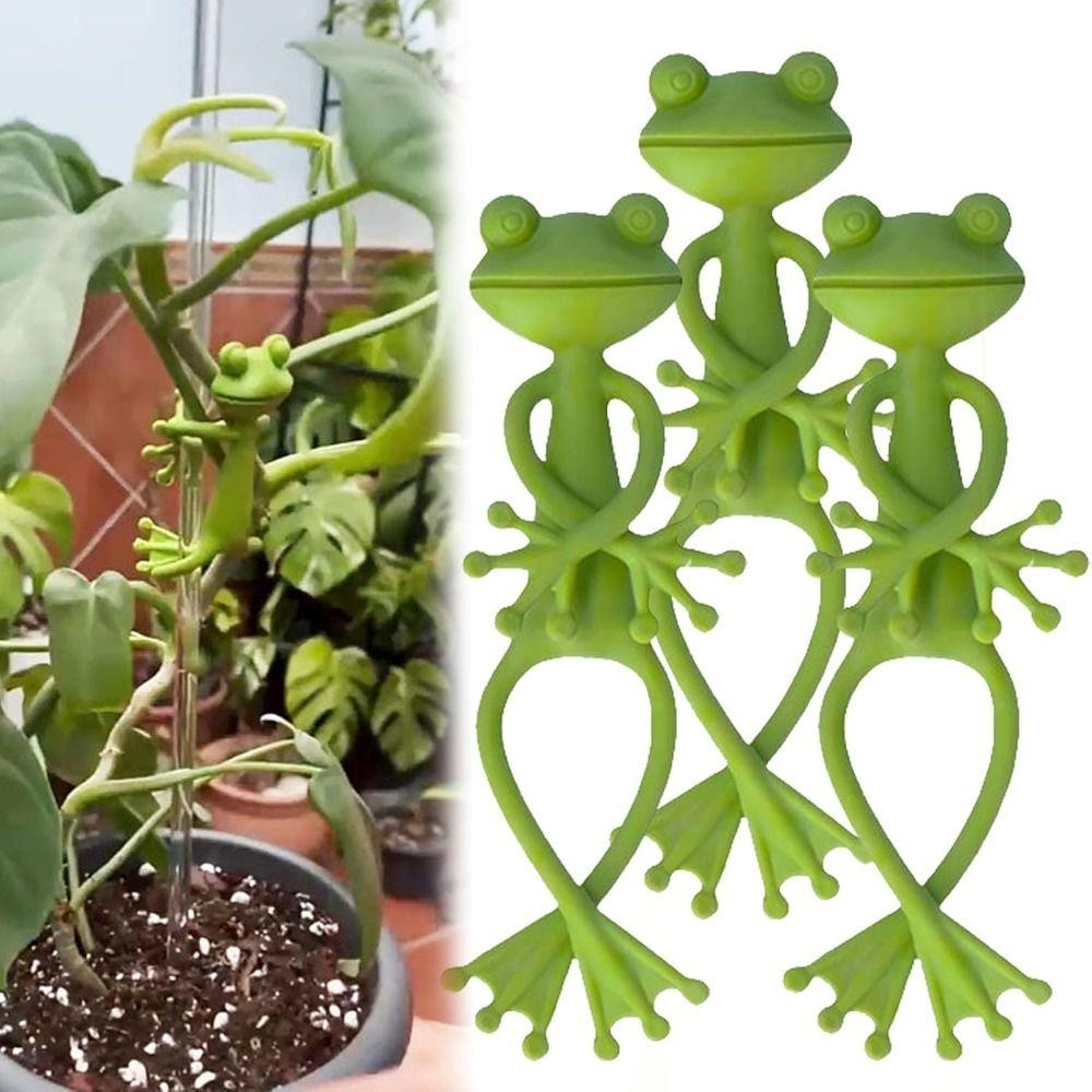 1/2/4PCS Universal Frog Plant Supports Green Frog Flower Pot Hugger Frog Plant Stand Garden Decor