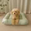 Macaron Plaid Dog Cushion Non-slip Pet Mattresses Breathable Cat Mat  for Cats and Dogs