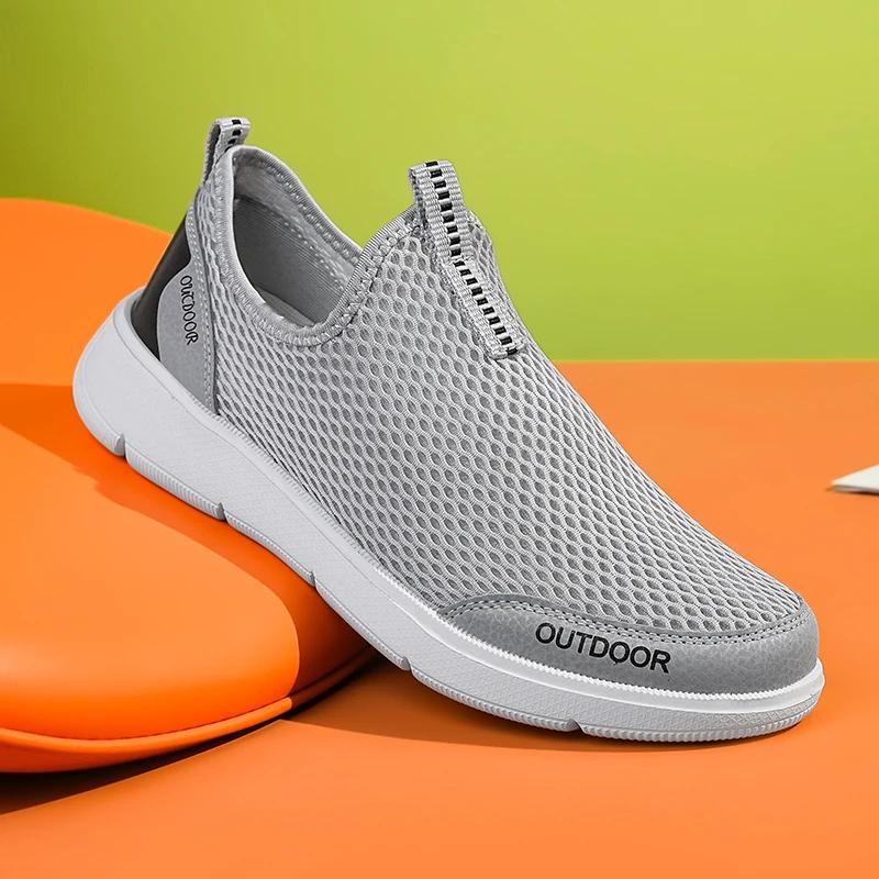 Мужские дышащие сетчатые повседневные туфли летние кроссовки мужские уличные туфли для ходьбы мужские легкие сандалии слипоны zapatos de hombre