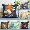 Crane Landscape Pattern Pillowcase Living Room Sofa Cushion Cover Bedroom Bedside Car Pillowcase Home Decoration
