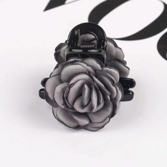 Женская заколка для волос с двухсторонним декором в виде цветка розы, противоскользящие зубцы, заколка для волос с затылком в виде акулы, украшение для волос