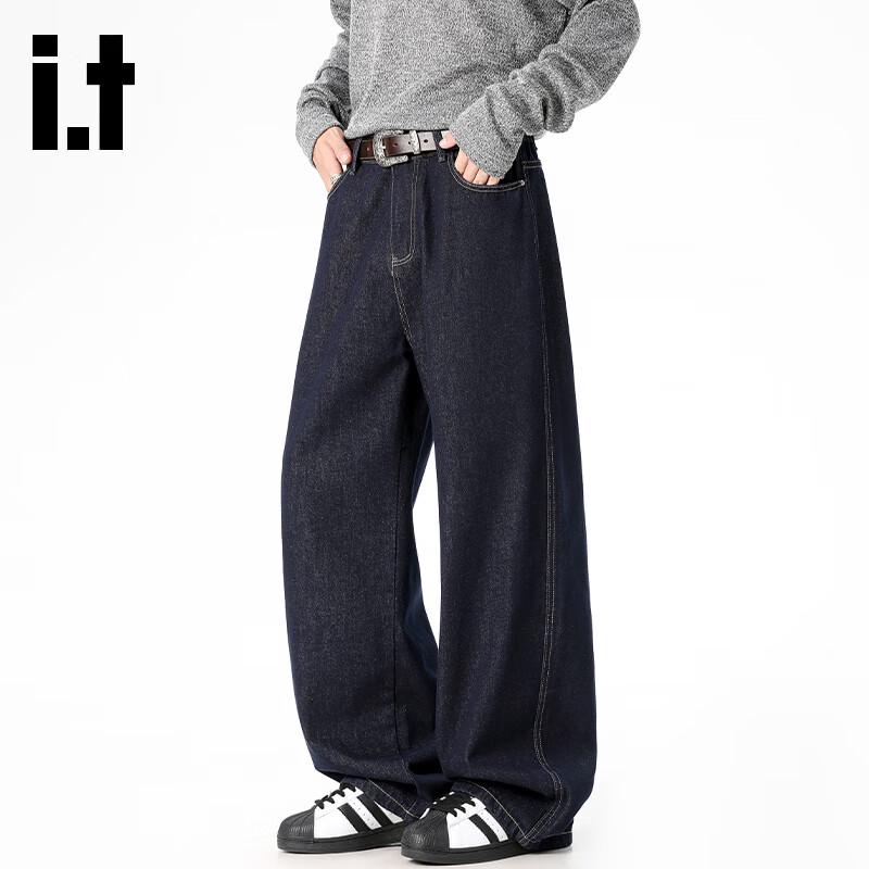 Мужские джинсы izzue в американском стиле, свободного кроя, прямые штанины