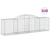 VidaXL Paniers à gabions arqués 20 pcs 300x50x80/100 cm fer galvanisé, gabion, cage de gabion, panier de mur de gabion, mur 3146697