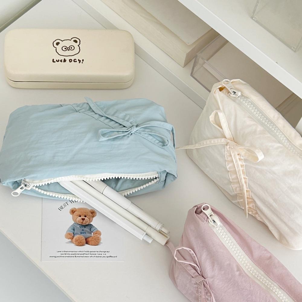 Large capacity Bowknot Pencil Case Cute Bow Students Stationery Pouch Students