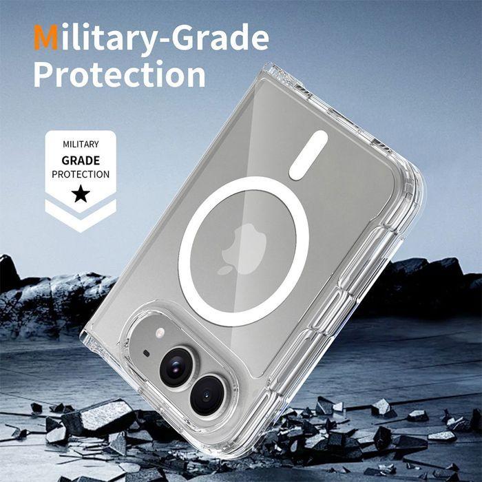 Coque pour iPhone Duo, Protection Antichoc avec Cercle Magnétique - Transparente