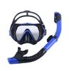 Snorkel Mask Set Anti-Fog Scuba Diving Goggles With Dry Top Breathing Tube Tempered Glass Lens Adult Size Swimming
