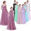 Women Ladies Embroidered Chiffon Wedding Bridesmaid Evening Prom Gown Long Maxi Dresses
