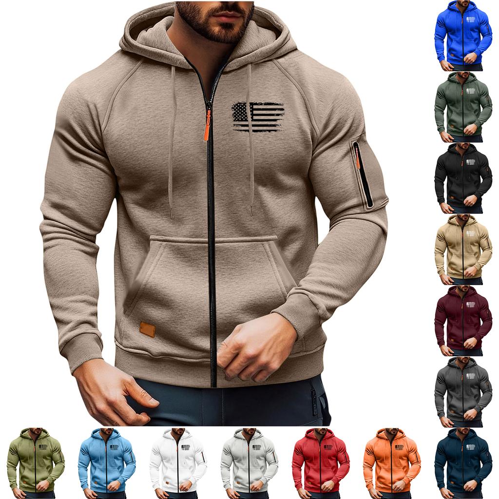 Men's Leisure Long Sleeves Zipper Hooded Hood Hoodie Coat Hooded Hood
