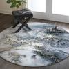 Marble Pattern Round Area Rug Diameter Non-Slip Area Rug Throw Rugs Floor Carpet for Living Room Bedrooms Laundry Room Decor