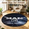 Round Rug Custom NameMAN Truck Pattern Non Slip Carpet Home Floor Decor