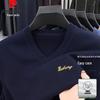 Pierre Cardin Мужская футболка с V-образным вырезом, коротким рукавом, из смесовой шерсти