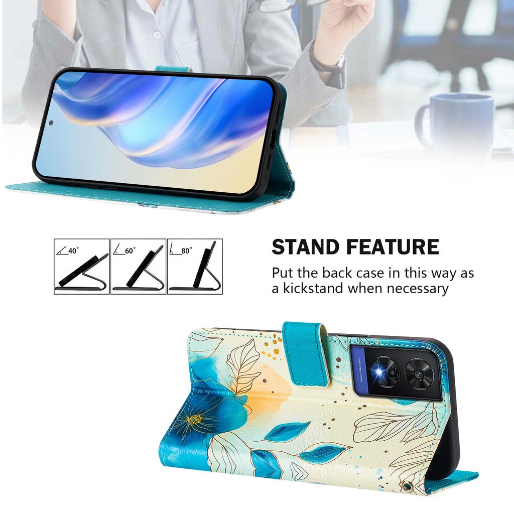 Роскошный кожаный чехол-книжка с синим цветком для TCL 305,306,403,501,TCL 30,30 Plus,30 XE 5G,201,20 R,40R,TCL 40 SE...