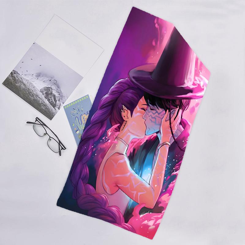 1pc KPop Demon Hunters19 Beach Towel, Beach and Seaside Swimming Pool Equipment, Fashion Pattern, Rectangular, Travel Essentials