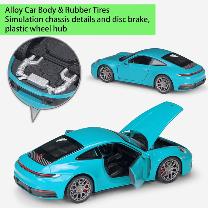 1/24 Welly Porsche 911 Carrera 4S Coupe, модель спортивного автомобиля из сплава, литье под давлением, металлические игрушечные автомобили, модель автомобиля, имитация, детские подарки