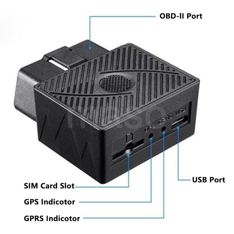 OBD GPS-трекер сигнализация превышения скорости OBD GPS-трекер С вибрационными оповещениями OBD2 устройство отслеживания транспортных средств с Воспроизведением истории маршрутов