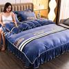 Размер King Size/Queen Size/Twin Size Зимняя молочная флисовая юбка-кровать Пододеяльник Наволочка Комплект из четырех предметов Утолщенное теплое простое постельное белье Высокое качество