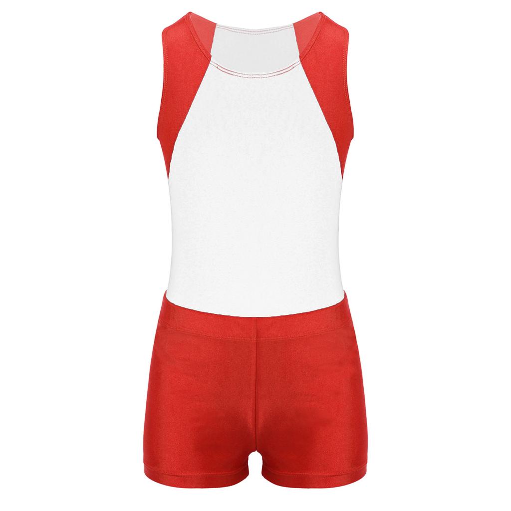 Детский трико без рукавов с круглым вырезом для мальчиков, комбинезон с шортами, комплект для соревнований по гимнастике, йоге